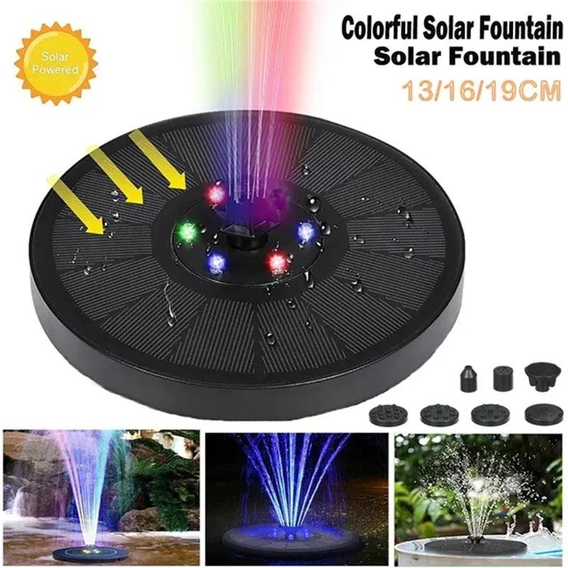 Solar Pool Fountain | Energy-Saving Waterproof Water Feature | Colorful Fountain with Waterfalls and Sprinkler for Inground & Above Ground Pools