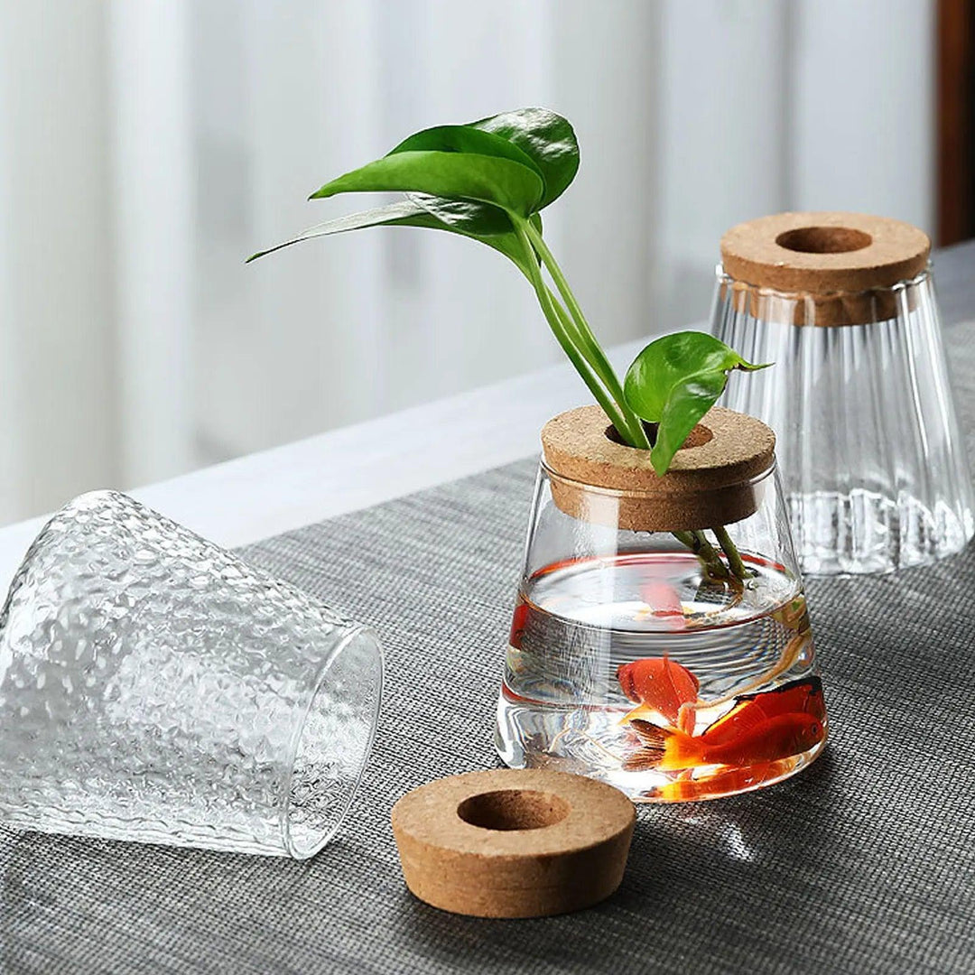 Mini Hydroponic Flower Pot – Transparent Glass Vase for Home Decor and Soilless Planting | Tabletop Planter