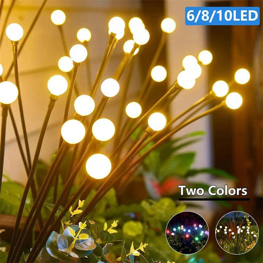 Solar Powered Firefly Lights - 6/8/10 LED Outdoor Swaying Garden Decoration Lights