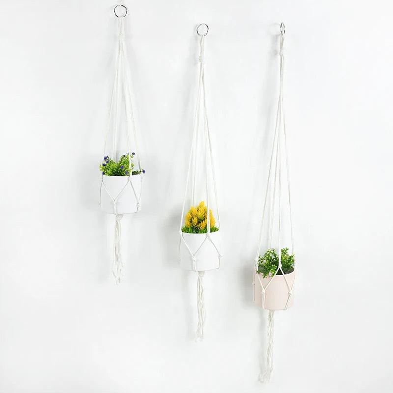 Indoor Wall Planters - Hanging Flower Pots, Vertical Garden Planters, Wall-Mounted Macrame Plant Hangers for Home and Garden Decor