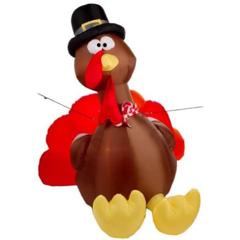 Airblown Inflatable Turkey - 6-Foot Tall Thanksgiving Yard Decoration, Blow Up Turkey for Indoor & Outdoor Holiday Display