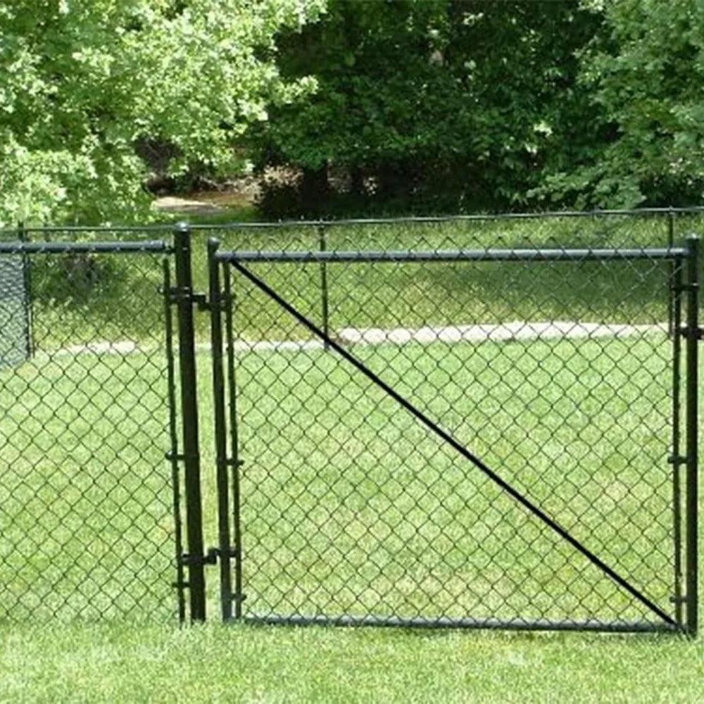 Black Chain Link Fence Kit - Adjustable 6-Foot Fence Panels | Durable, Anti-Sag, Secure Fencing Solution for Outdoor Spaces