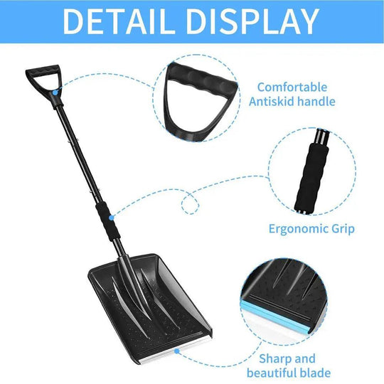 Detachable Aluminum Scoop Shovel for Snow, Ice, Metal Scoop Shovel for Walkways, Gardens and Cars