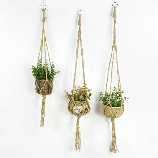 Indoor Wall Planters - Hanging Flower Pots, Vertical Garden Planters, Wall-Mounted Macrame Plant Hangers for Home and Garden Decor