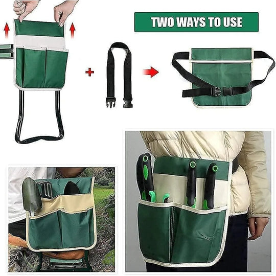 Heavy Duty Gardening Tool Set with Kneeler & Seat, Tool Pouches, Gloves, Organizer Basket – Ideal Garden Tool Kit