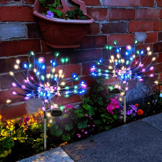 Solar Fireworks Lights Outdoor Garden Decoration - Waterproof Swaying Solar Firefly Lamp