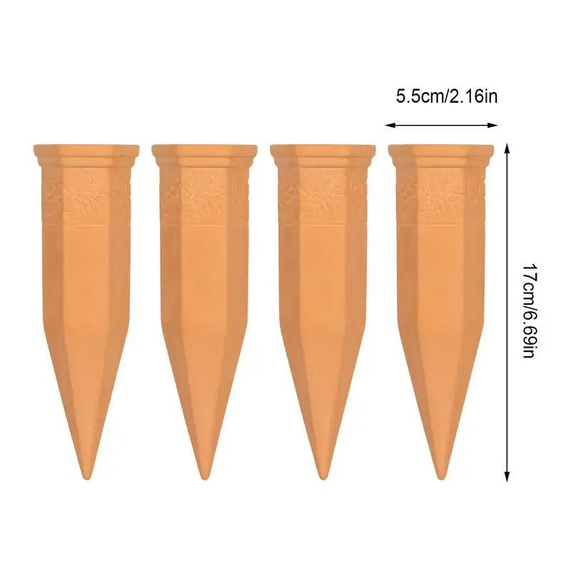 4PCS Automatic Plant watering Stake - Terracotta flowerpot Dripper Home Garden Flower Plants Drip Irrigation Watering Devices