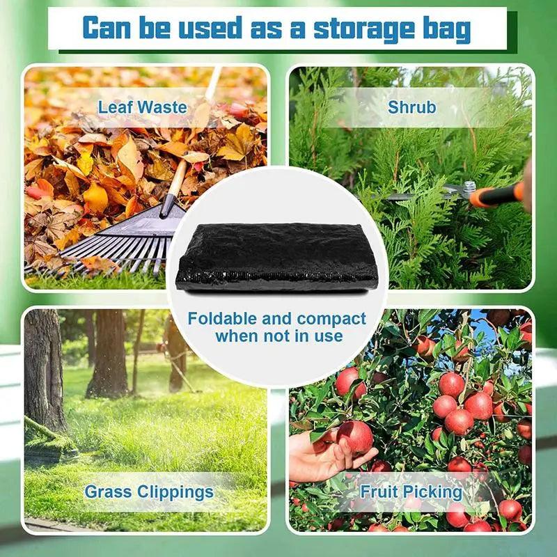 34 Gallon Collapsible Garden Compost Bag with Lid - Organic Waste Collector for Yard, Compostable and Durable Ferment Sacks