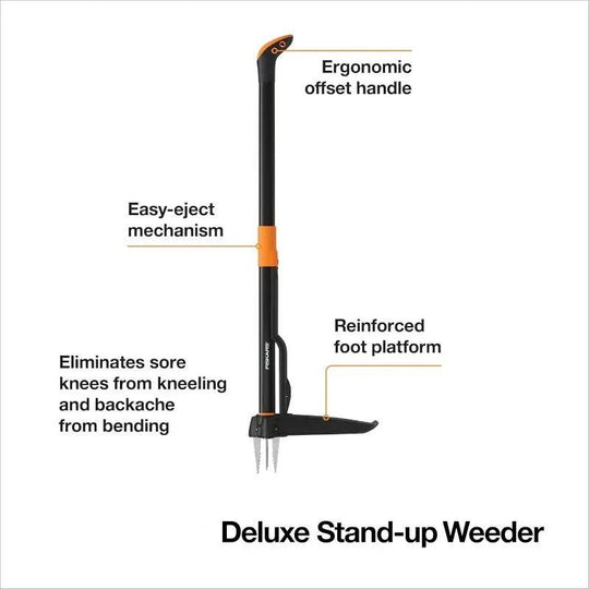 39-Inch Stand Up Weeding Tool, 4-Claw Weed Puller with Ergonomic Handle for Easy Weed Removal