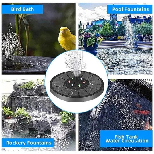 Solar Pool Fountain | Energy-Saving Waterproof Water Feature | Colorful Fountain with Waterfalls and Sprinkler for Inground & Above Ground Pools