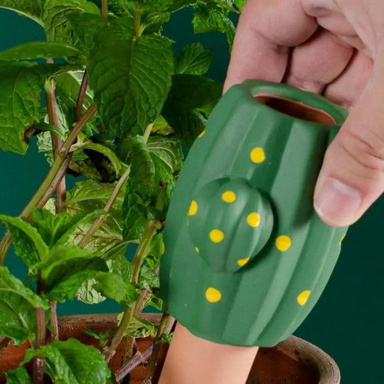 Efficient Plant Watering Insert - Cactus shaped Terracotta Watering Spikes for Garden & Potted Plants