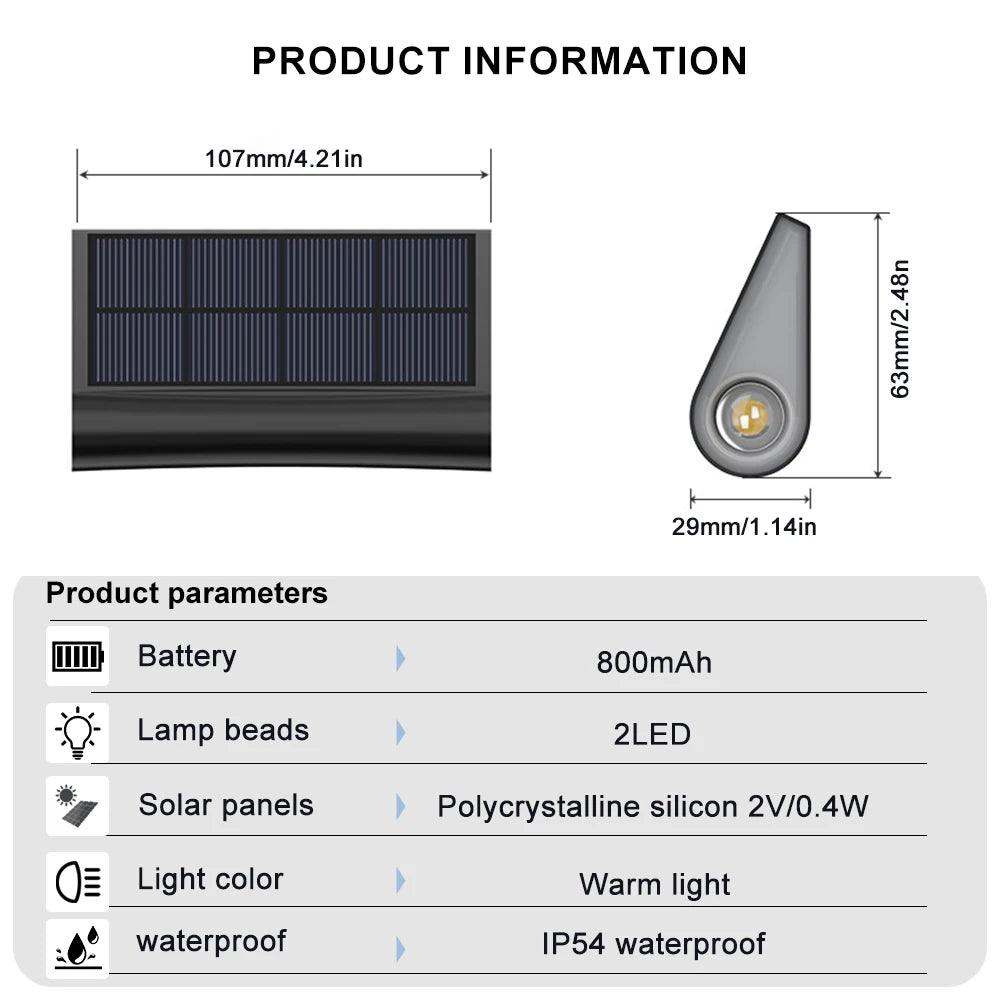 1/2/4/6 Pack - Two Sided Solar Outdoor LED Step Lights - Waterproof Deck, Stair, and Pathway Lighting for Enhanced Outdoor Safety