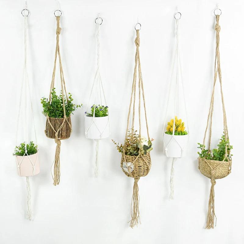 Indoor Wall Planters - Hanging Flower Pots, Vertical Garden Planters, Wall-Mounted Macrame Plant Hangers for Home and Garden Decor