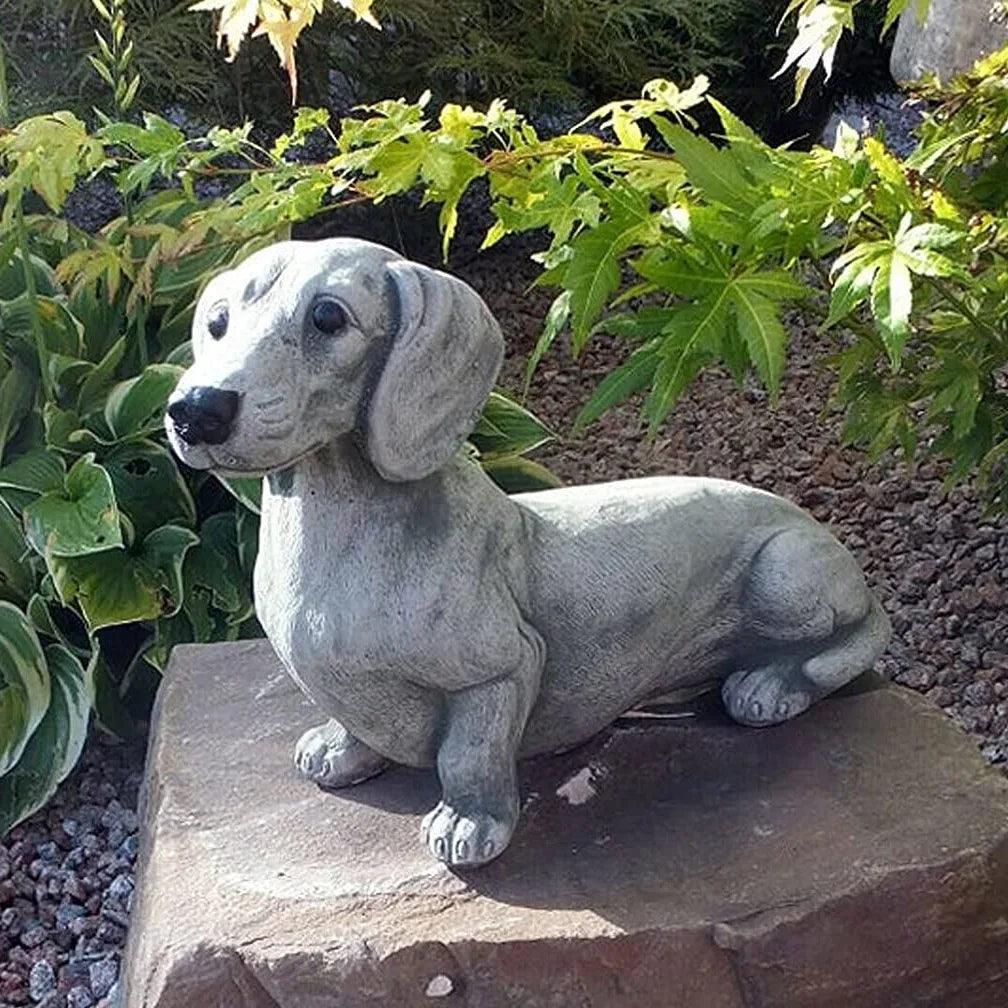 1pc Resin Pug Outdoor Statue - Adorable Sitting Pug Dog Garden Statue for Decor