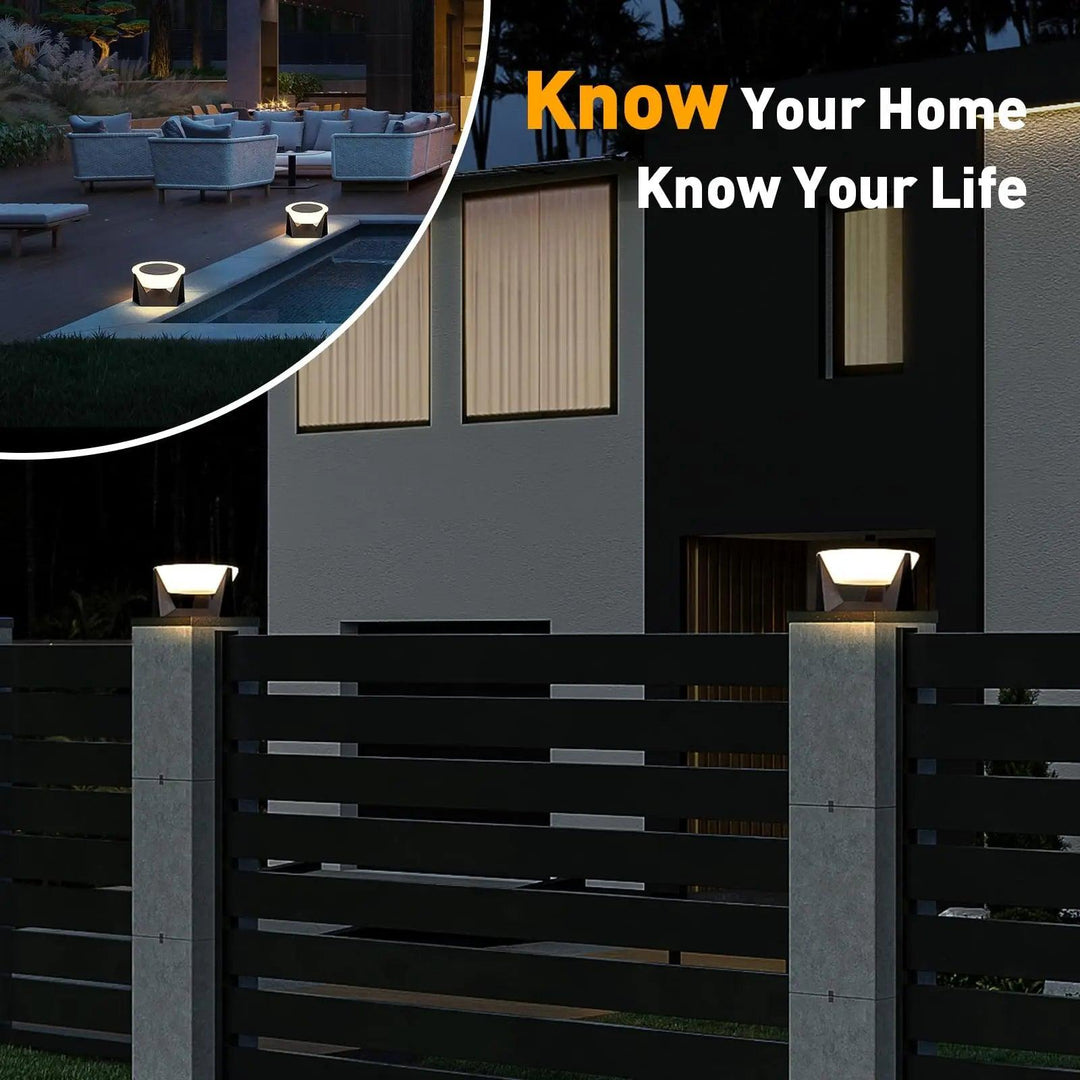 Modern Solar Deck Post Lights - 3000K IP65 LED Column Lamp for Outdoor Fence, Patio, Garden, and Post Cap Lighting