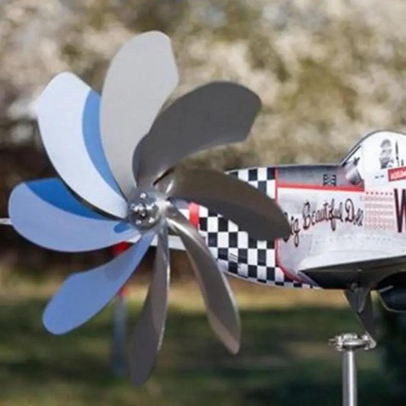 Aircraft Metal Wind Spinner | Stainless Steel Yard Wind Spinner | Garden and Lawn Decoration | Outdoor Windmill | Wind Spinners for Yard and Garden