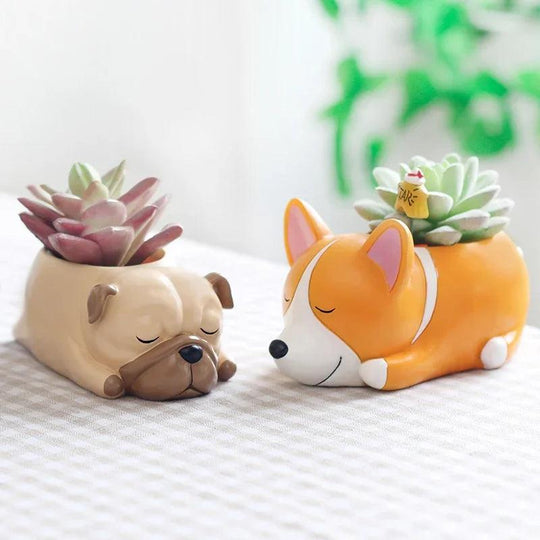 Cute Puppy Corgi Planter - Mini Succulent Pot for Bonsai