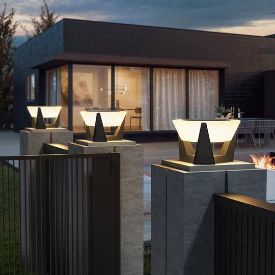 Modern Solar Deck Post Lights - 3000K IP65 LED Column Lamp for Outdoor Fence, Patio, Garden, and Post Cap Lighting