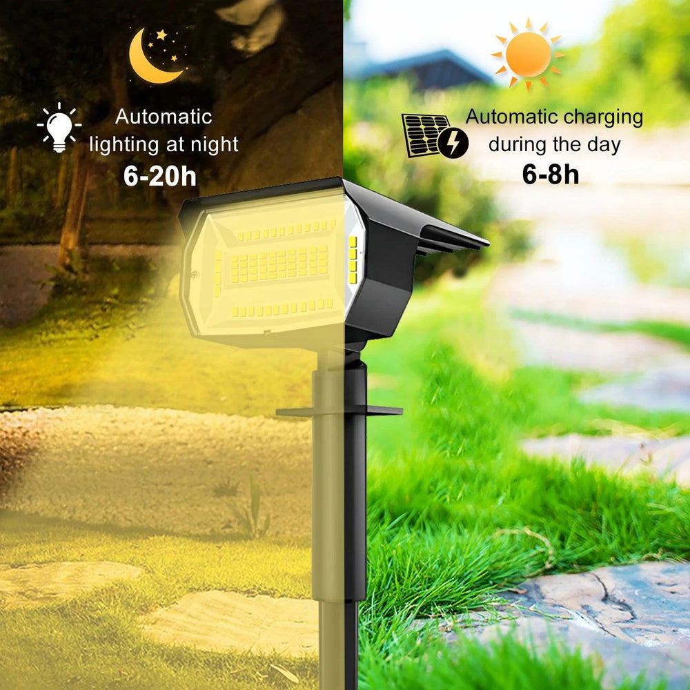 Solar Spot Lights with 72/68 LEDs - Outdoor IP65 Waterproof Solar Spotlight with 3 Modes for Yard, Lawn, Walkway, and Garden