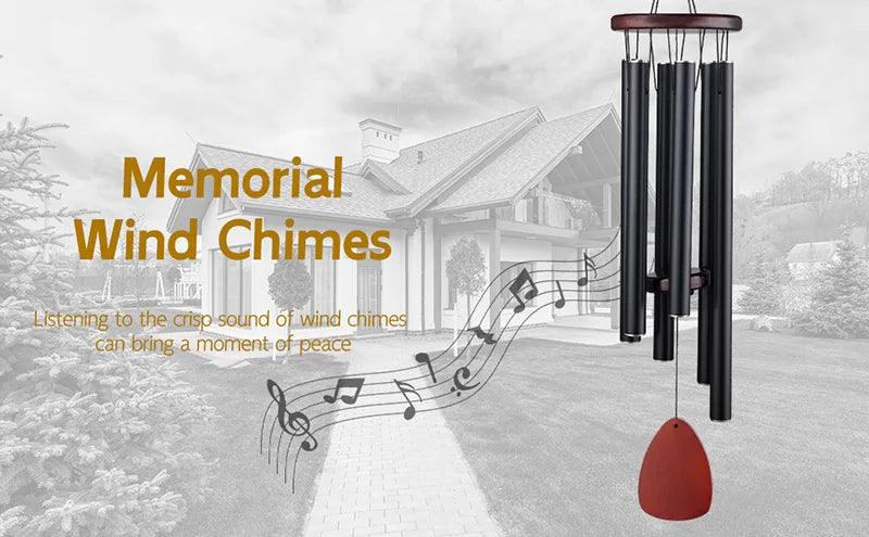 26/28/32/37 Inch Memorial Wind Chimes | 6 Tubes Aluminum Corinthian Bells for Sympathy & Funeral | Deep Tones for Outdoor/Indoor