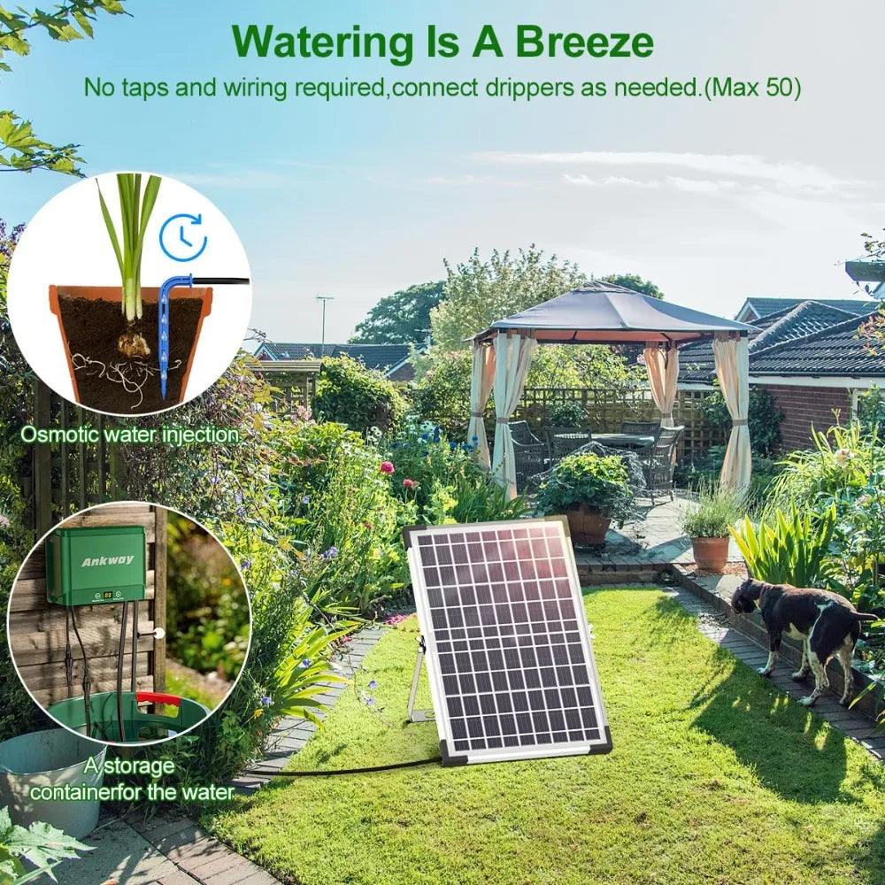 Drip Irrigation Kit with Solar-Powered Automatic Watering System – Ideal for Potted Plants, Garden Irrigation, and Sprinklers