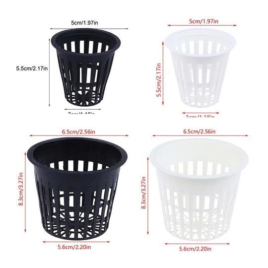 10Pcs Hydroponic Mesh Pots – 2 Inch & 3 Inch Slotted Net Cups for Orchids and Soilless Planting