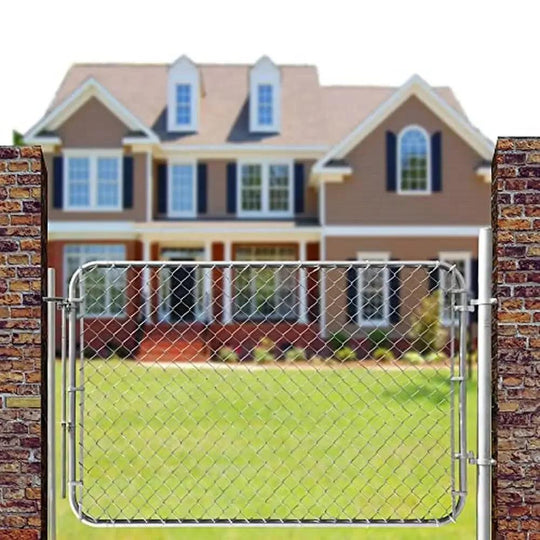 Adjustable 6 Foot Heavy Duty Galvanized Chain Link Fence Panel Kit - Anti-Rust, Privacy Chain Link Fence for Yard and Garden