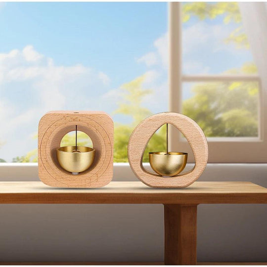 Solid Wooden Wind Chimes Doorbell | Magnetic Brass Wood Wind Chimes | Minimalist Entrance Home Decor