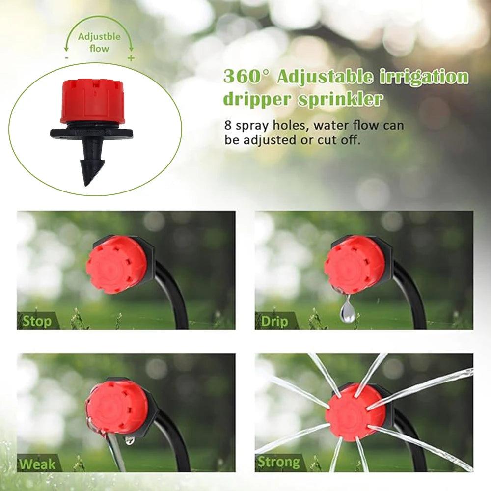 Micro Drip Irrigation System Portable upto 20M Automatic Watering kit with Adjustable Drippers