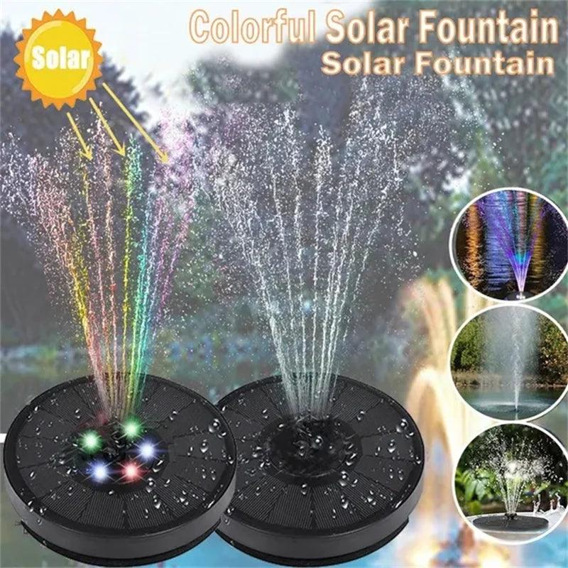 Solar Pool Fountain | Energy-Saving Waterproof Water Feature | Colorful Fountain with Waterfalls and Sprinkler for Inground & Above Ground Pools