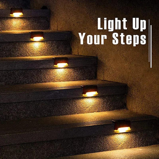 12/8/4-Pack Solar Step Lights Outdoor Waterproof LED Deck and Stair Lighting for Pathway, Garden, and Patio