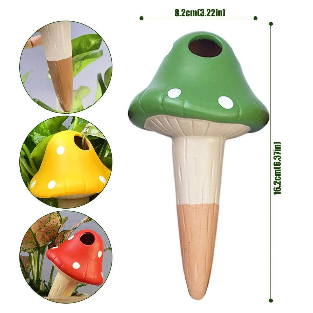 4Pcs Terracotta Ceramic Self-Watering Spikes - Cartoon Lazy Automatic Drip Irrigation System Water Dripper Device for Indoor Outdoor Plants