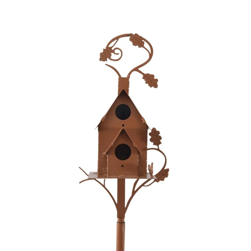 Unique Birdhouses with Pole | Metal Birdhouse Kits & Decorative Color of Copper Bird House Poles for Patio & Garden