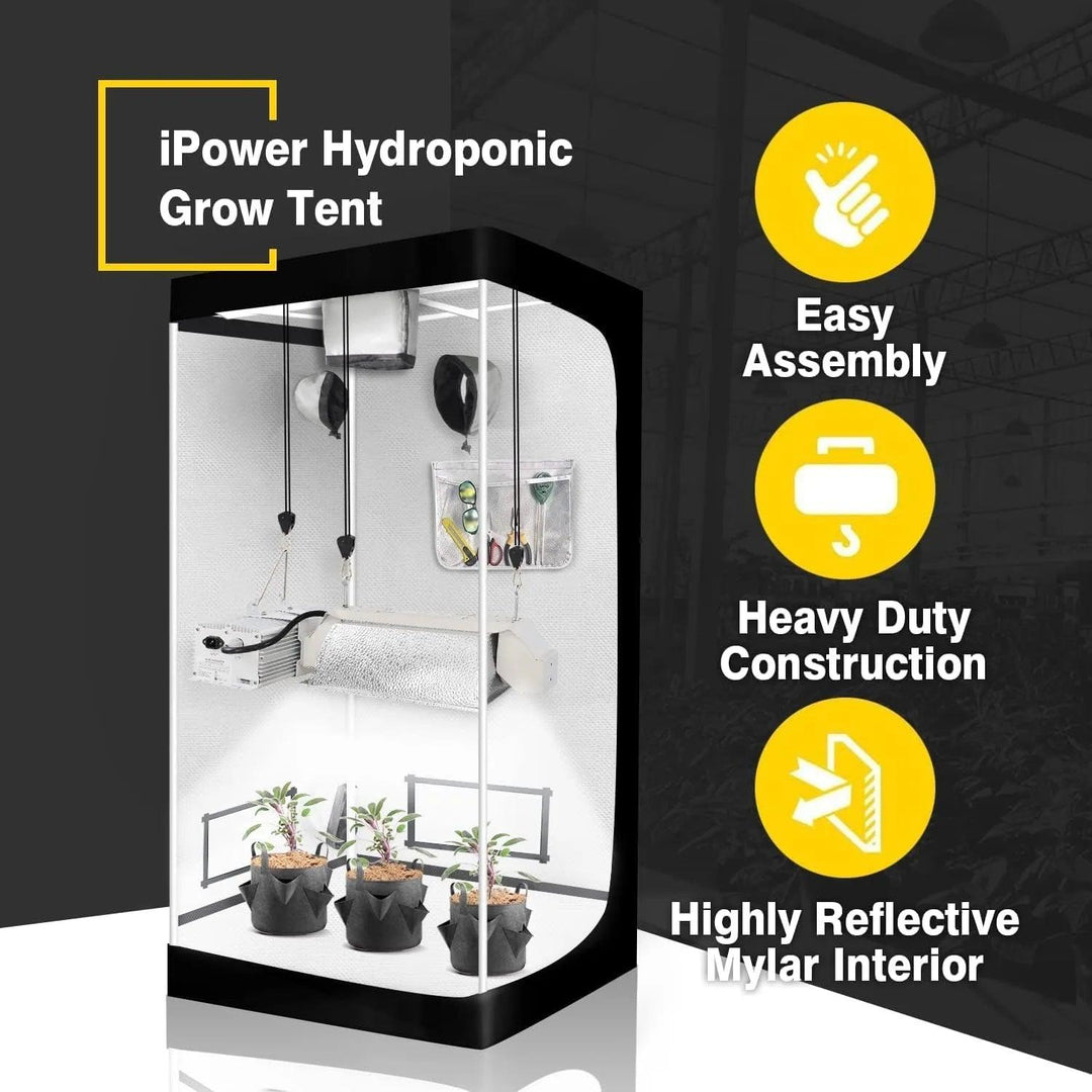 Grow Tent - 31x32x63-Inch Water-Resistant Indoor Hydroponic System with Removable Floor Tray and Observation Window