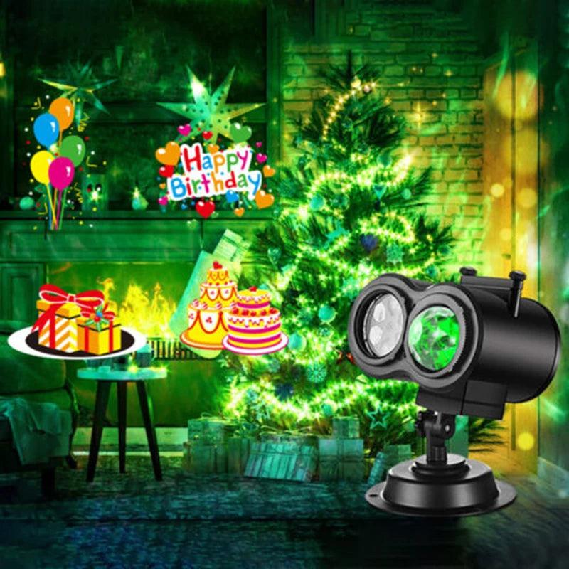 Outdoor Christmas & Halloween Projector Lights | LED Light Show with 16 Patterns | Remote Control & Timer | Yard, Garden, House Decorations