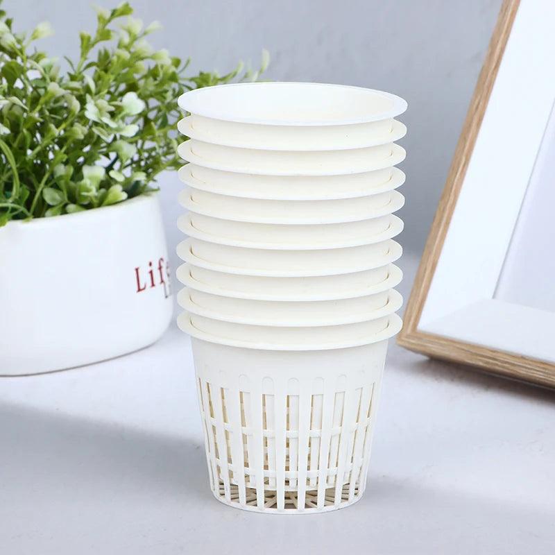 10Pcs Hydroponic Mesh Pots – 2 Inch & 3 Inch Slotted Net Cups for Orchids and Soilless Planting