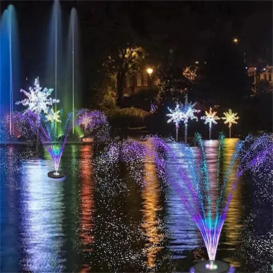 Solar Pool Fountain | Energy-Saving Waterproof Water Feature | Colorful Fountain with Waterfalls and Sprinkler for Inground & Above Ground Pools