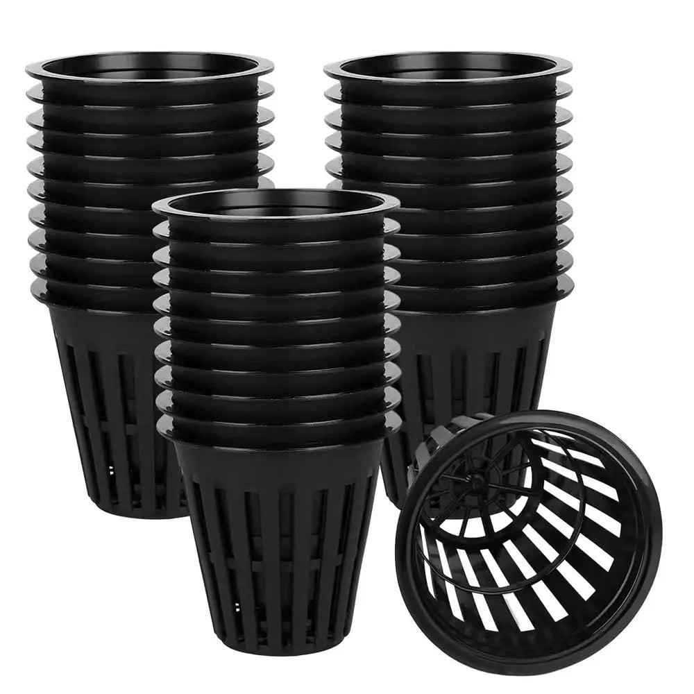 50/100pcs 2 Inch Hydroponic Net Pots – Slotted Mesh Wide Lip Plant Baskets for Vegetable Gardens