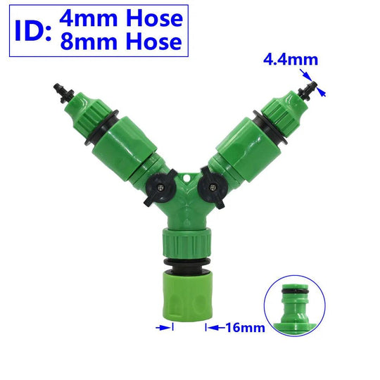 1/2 3/4 Thread 2-Way Garden Hose Splitter | Adjustable Y Splitter for Watering Fittings & Fauc