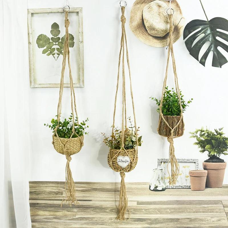 Indoor Wall Planters - Hanging Flower Pots, Vertical Garden Planters, Wall-Mounted Macrame Plant Hangers for Home and Garden Decor