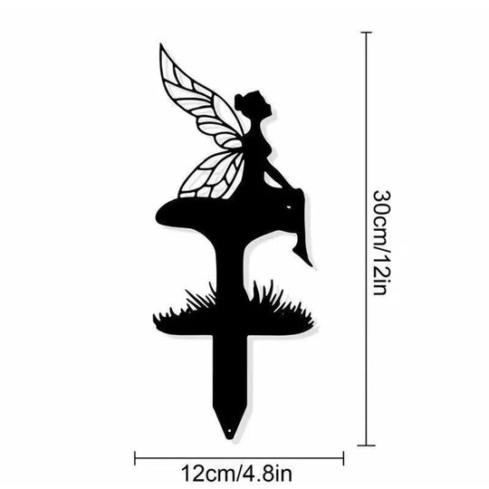 Decorative Metal Garden Stakes - 12" Outdoor Yard Decor, Fairy, Squirrel, Angel, Dragon & Bird Designs, Perfect for Garden Décor & Lawn Art