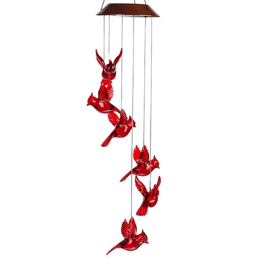 Solar Hummingbird Wind Chimes with LED Lights | Outdoor Solar-Powered Chimes for Garden, Patio, Yard | Decorative for Relaxing Ambiance, Memorial Gift