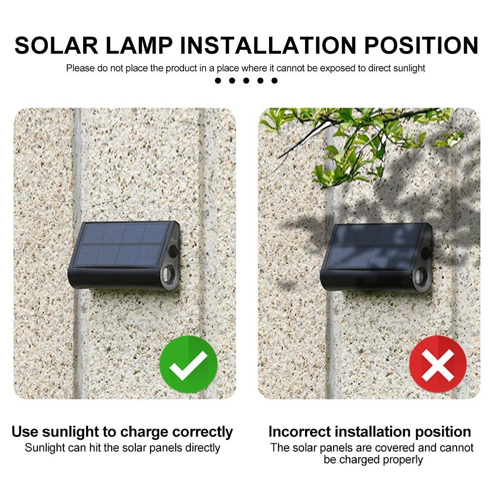 1/2/4/6 Pack - Two Sided Solar Outdoor LED Step Lights - Waterproof Deck, Stair, and Pathway Lighting for Enhanced Outdoor Safety