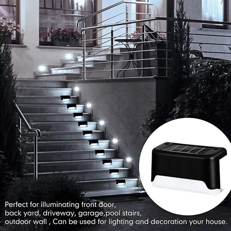 12/8/4-Pack Solar Step Lights Outdoor Waterproof LED Deck and Stair Lighting for Pathway, Garden, and Patio