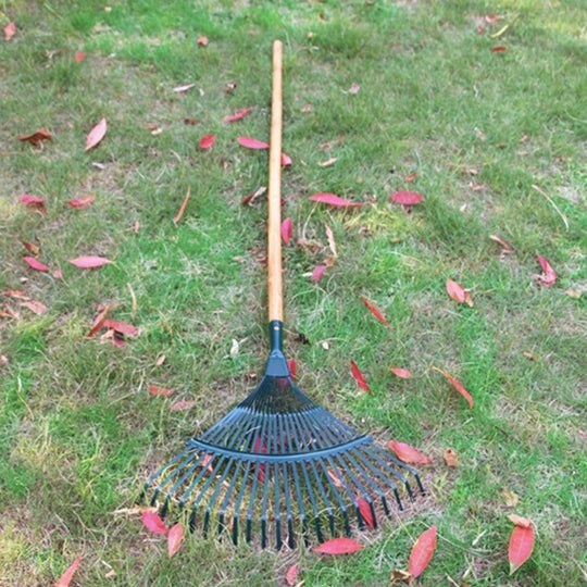 22-Tooth Garden Leaf Rake - High Carbon Steel Farming Rake for Home Garden and Agricultural Use