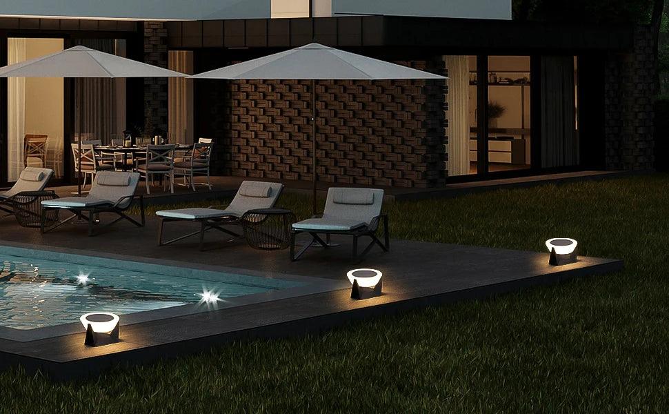 Modern Solar Deck Post Lights - 3000K IP65 LED Column Lamp for Outdoor Fence, Patio, Garden, and Post Cap Lighting