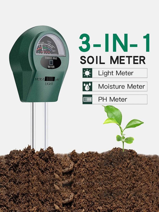 1 PC Digital 3-in-1 Soil pH Meter, Moisture Monitor & Temperature Sunlight Tester – Accurate Soil pH Testing & Measurement