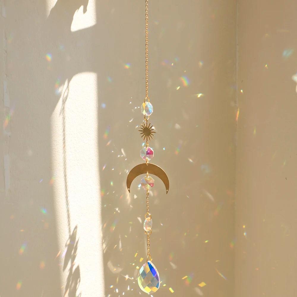 Crystal Suncatcher Prism Rainbow Maker | Sun Catchers & Hanging Crystals for Windows & Gardens