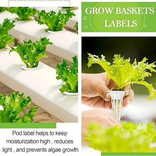 120pcs Hydroponic Garden Accessories Kit - Including Grow Baskets, Insulation Lids, Sponges, Labels for Seed Starting