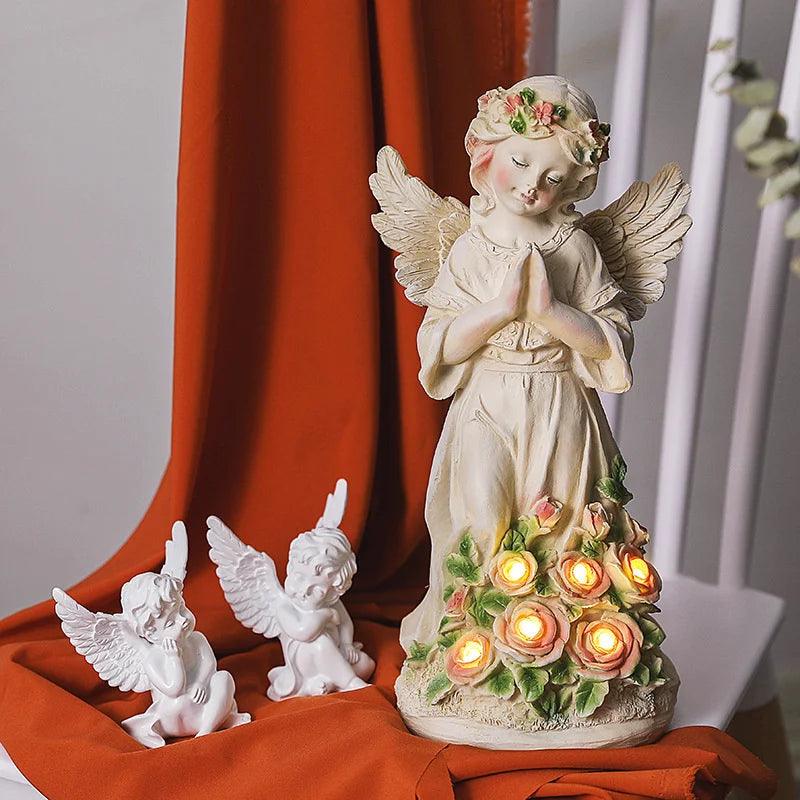 Solar Angel Garden Statue - Large Resin Angel Figurine Lamp for Yard, Garden, and Home Decor